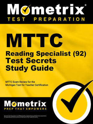 cover image of MTTC Reading Specialist (92) Test Secrets Study Guide